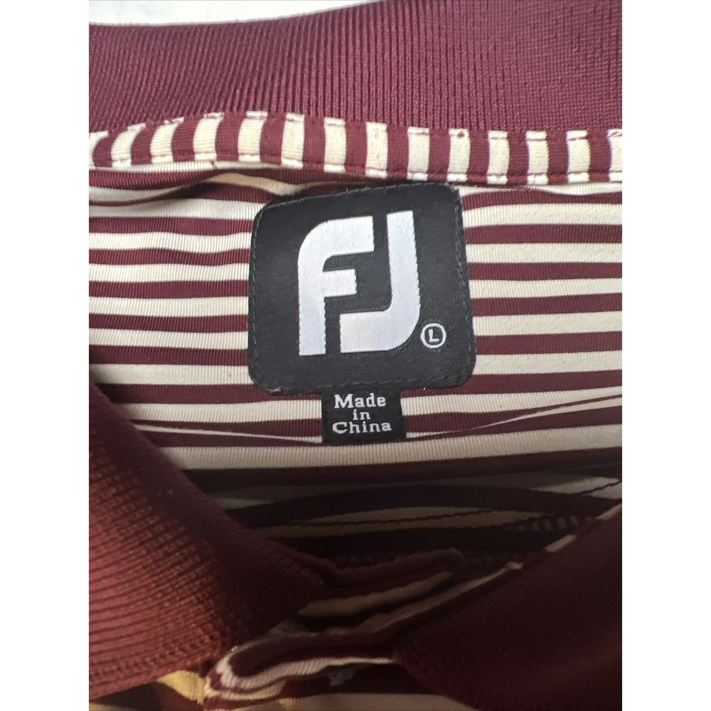 Footjoy Golf Polo Shirt Men's Large Richland  Embroidered Sleeve Striped - Picture 2 of 16